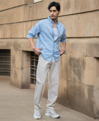Light Blue Washed Button Down Shirt 100% Cotton