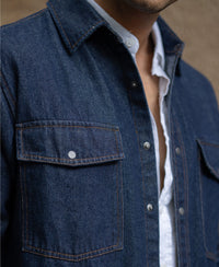 Indigo Denim Overshirt With Pockets 100% Cotton