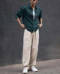 Dark Green Over Dyed Denim Shirt 100% Cotton