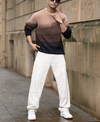 Brown Ombre Jacquard T-Shirt