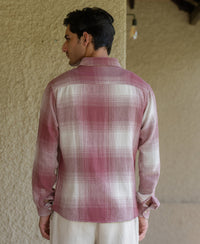 Mauve Cotton Checks Shirt
