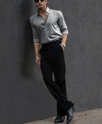 Grey Melange Stretch Shirt