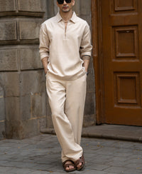 Beige Structured Cord Set