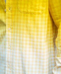 Yellow Ombre Checks Shirt 100% Cotton