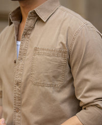 Tan Washed Cotton Shirt