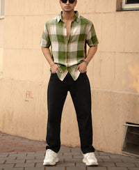 Green Structured Checks Shirt