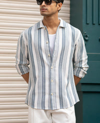 Blue Structure Stripe Shirt