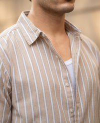 Tan Cottom Stripe Shirt