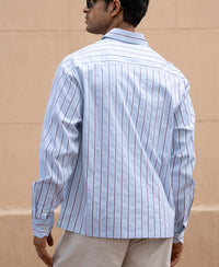 Pale Blue Lightweight Stripe Shirt 100% Cotton