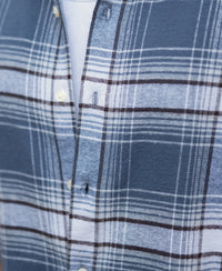 Grey Sky Structured Checks Shirt 100% Cotton