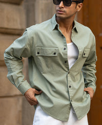 Light Green Double Pocket Lightweight Shirt 100% Cotton