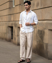 Natural & White Blend Stripe Shirt