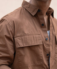 Brown Double Pocket Lightweight Shirt 100% Cotton