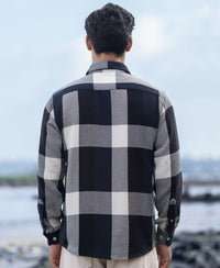 Navy Structured Checked Shirt