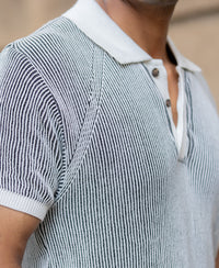 Black & White Knit T-Shirt 100% Cotton