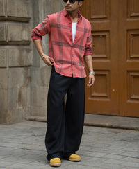 Red Washed Checks Shirt
