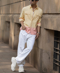 Yellow Ombre Structured Shirt 100% Cotton