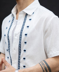 Off White Embroidered Shirt 100% Cotton