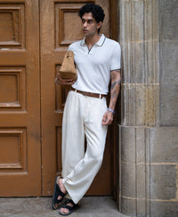 Off White Structured Knit T-Shirt