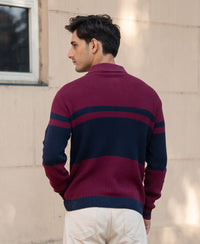 Wine Stripe Knit T-Shirt 100% Cotton