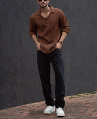 Brown Regular Fit Full Sleeves Shirt