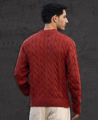 Ochre Distressed Cable Knit T-Shirt
