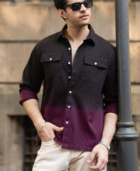 Dark Onion Ombre Cargo Shirt 100% Cotton