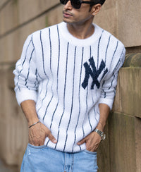 White Striped Fuzzy T-Shirt