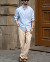 Blue Oxford Button Down Shirt 100% Cotton