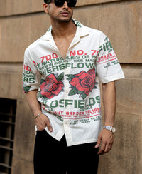 Washed Flower Print Shirt 100% Cotton