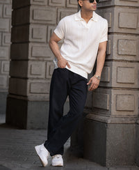 Offwhite Knitted Polo T-Shirt 100% Cotton