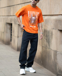 Orange Washed Graphic T-Shirt 100% Cotton