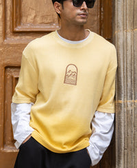 Yellow Structured Ombre T-Shirt