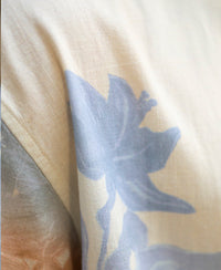 Cream Floral Print Shirt 100% Cotton