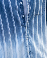 Denim Stripe Ombre Shirt 100% Cotton