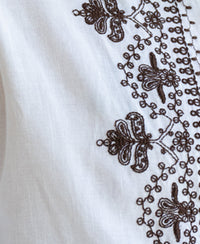 White Embroidered Shirt 100% Cotton