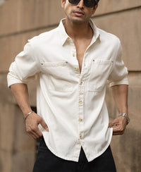 Off-White Structured Shirt With Pockets 100% Cotton