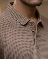 Dark Beige Sprayed Polo T-Shirt