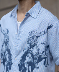 Blue Striped Print Shirt