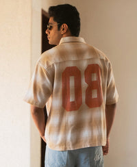 Beige Structured Checks Shirt