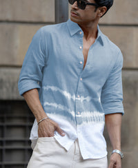 Light Blue Tie-Dye Shirt 100% Cotton