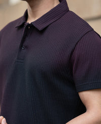 Wine Sprayed Structure T-Shirt