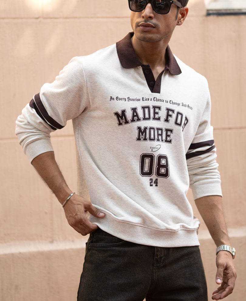 Grey Melange Printed T-Shirt
