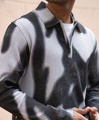 Grey Printed Structure T-Shirt