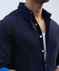 Navy And Royal Ombre Shirt 100% Cotton