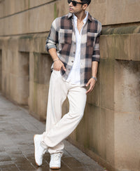Brown Twill Check Shirt