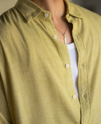 Yellow Linen Blend Structured Shirt