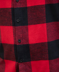 Bright Red Flannel Checks Shirt 100% Cotton