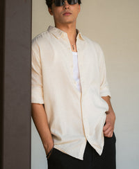Off White Linen Blend Shirt