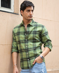 Green Brushed Checks Shirt